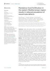 Mandatory food fortification reduces NTDs in the Eastern Mediterranean Region