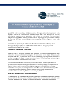IF Position on Enhancing the EU Strategy for the Rights of Persons with Disabilities