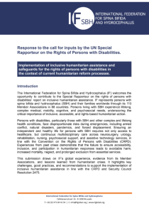 IF Response to the call for inputs by the UN Special Rapporteur on the Rights of Persons with Disabilities.