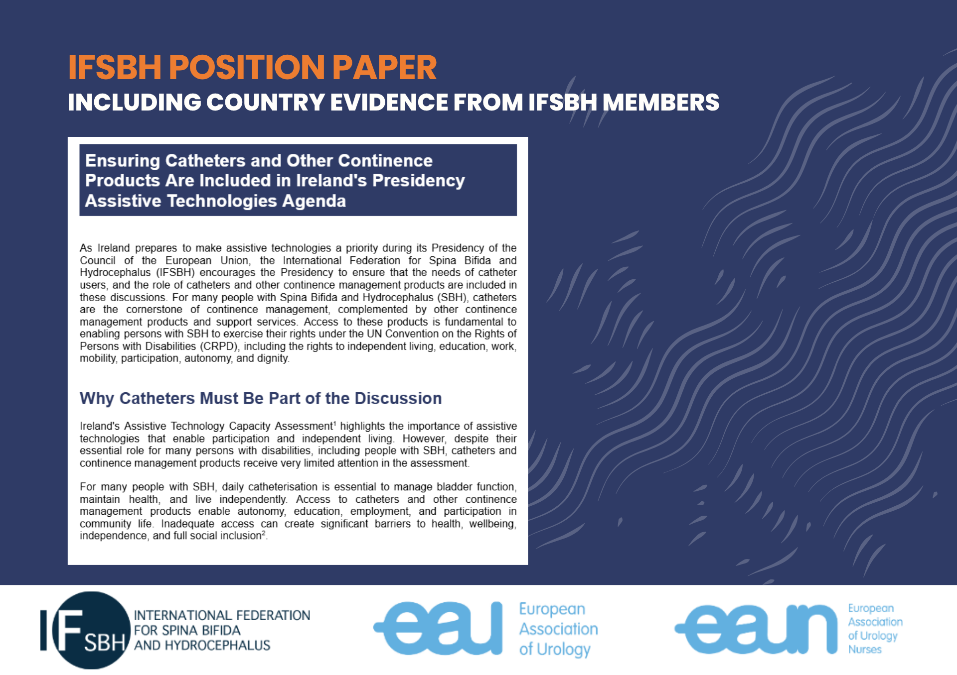 News – Ensuring Catheters and Other Continence Products Are Included in Ireland’s Presidency Assistive Technologies Agenda
